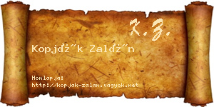 Kopják Zalán névjegykártya